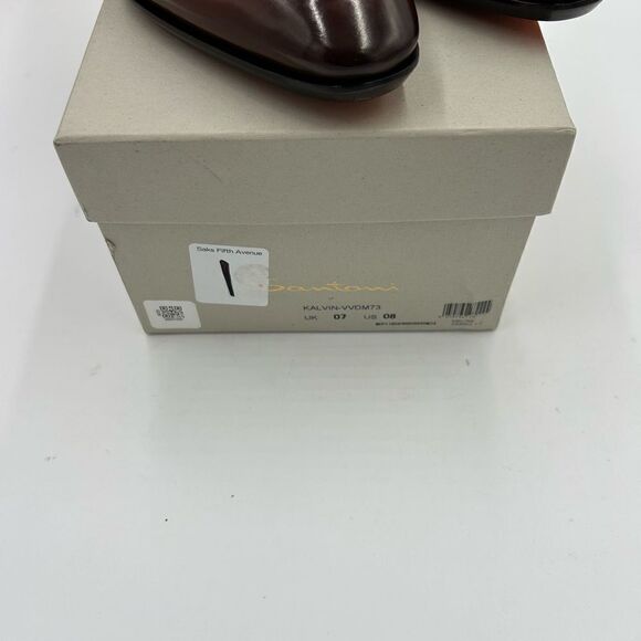 Men’s Santoni leather penny loafers size 8 US made in Italy cobbler soles - Picture 4 of 10